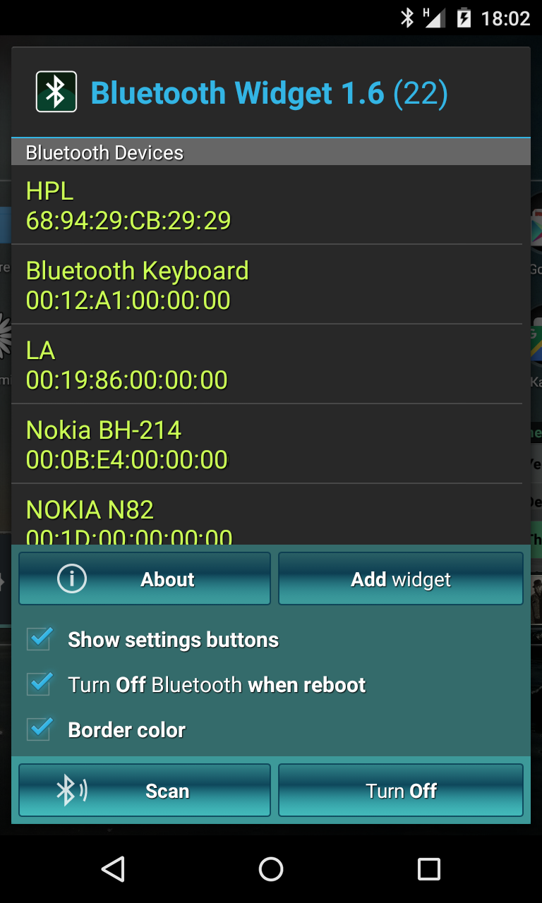 Скриншот приложения «Bluetooth On/Off Виджет» №3